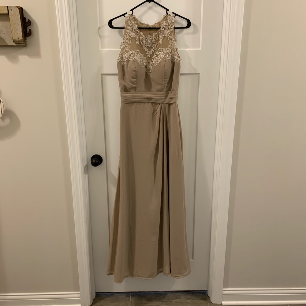 Purbelle Tan Color Bridesmaid Dress